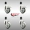 Service Caster 4 Inch 316SS Gray Poly Swivel 1-3/4 Inch Expanding Stem Caster Lock Brake, 2PK SCC-SS316TTLEX20S414-PPUB-2-S-2-134 - alternate 2